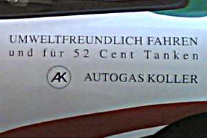 Werbung auf Autogasauto Koller