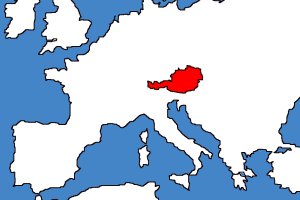 Karte Europa mit Österreich