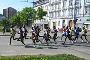 Marathon-Spitze in Mariahilferstrasse