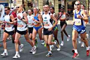 Läufergruppe mit Susanne Pumper